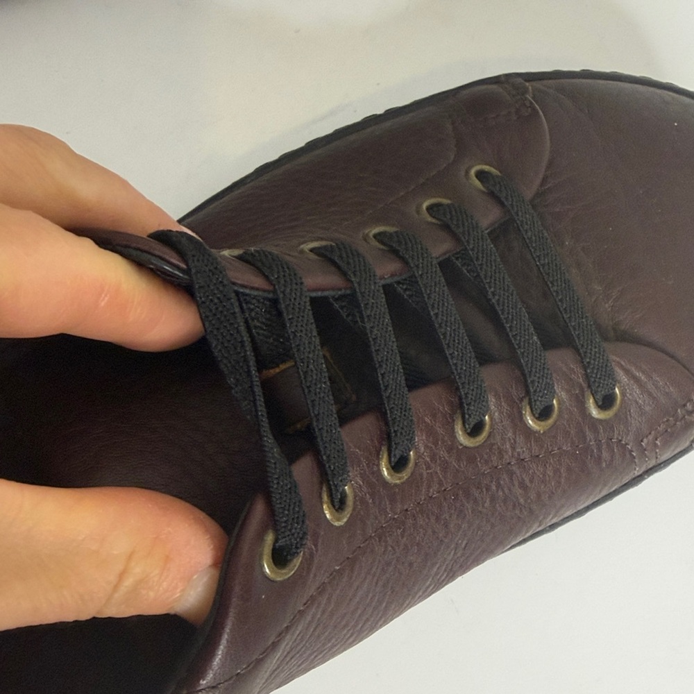 Men's Brown Leather Sneakers - Classic Casual Comfort - Picture 10 of 15